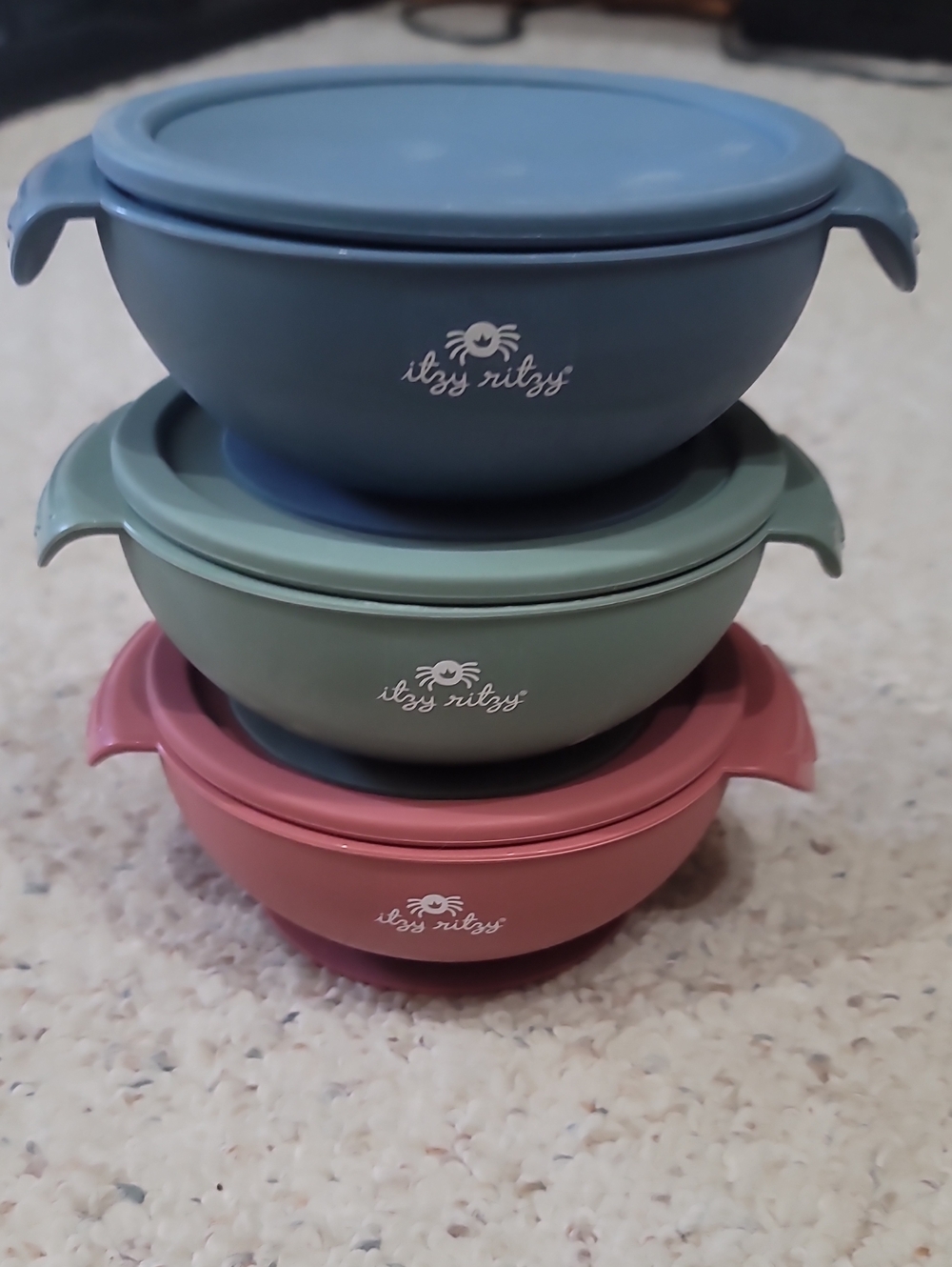 Itzy Ritzy Bowls In Blue, Green, Pink